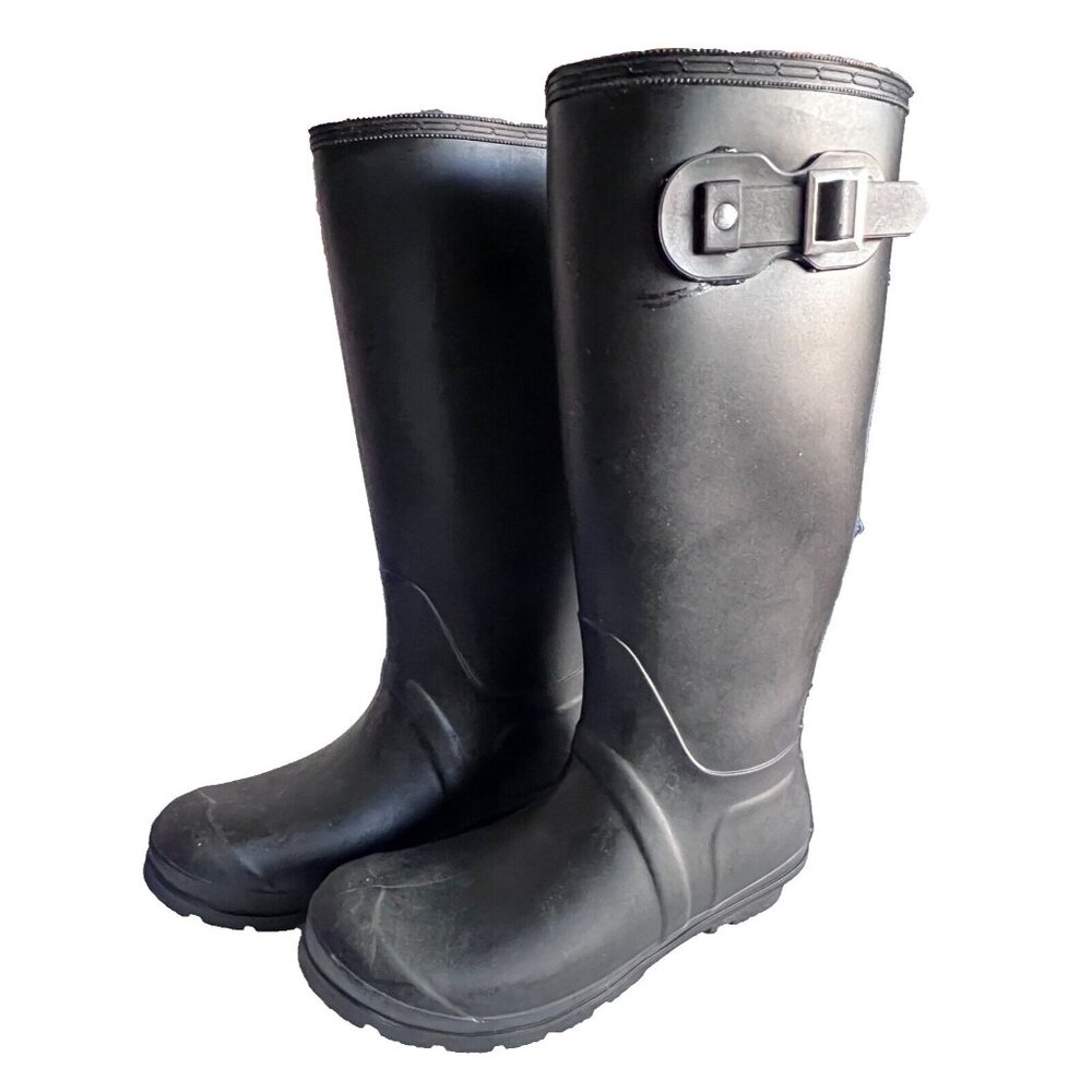 CAPELLI NEW YORK Women's Size 10 Rain Boots Black Matte RBT-3982 RN# 86183